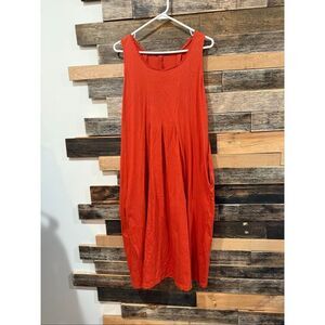 Gudrun Sjoden tank burn orange dress pockets size Large